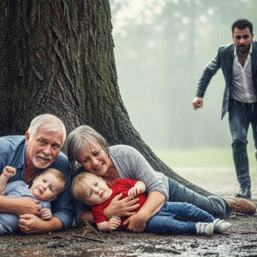 💥Milionário flagra os pais abraçando seus gêmeos na chuva — o que ele faz é chocante!