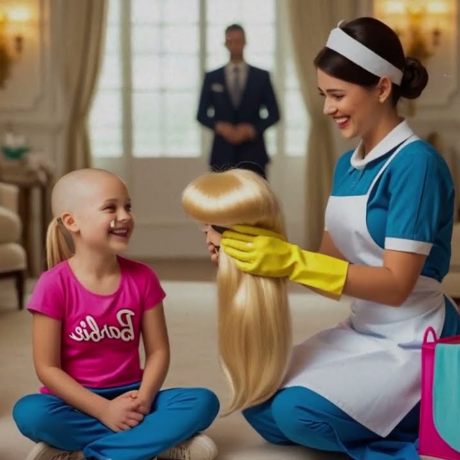 MILIONÁRIO DEMITIU 5 FAXINEIRAS — ATÉ QUE UMA PÔS UMA PERUCA NA FILHA COM CÂNCER… E ELE DESABOU!