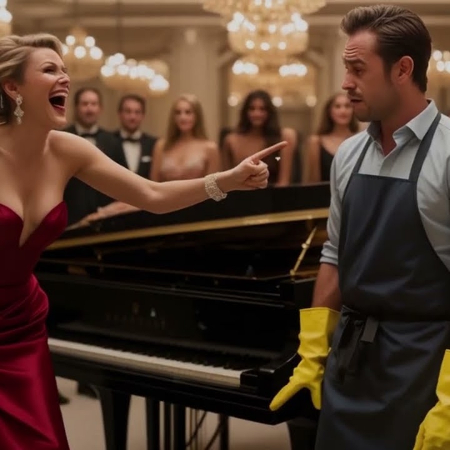 “‘SE TOCAR ESSE PIANO, CASO COM VOCÊ!’ — ZOMBOU A BILIONÁRIA… MAS O FAXINEIRO CHOCOU COMO UM GÊNIO!”