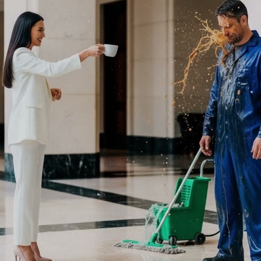 A FILHA MIMADA DO MILIONÁRIO HUMILHOU O LIMPADOR… SEM SABER O SEU TERRÍVEL SEGREDO!