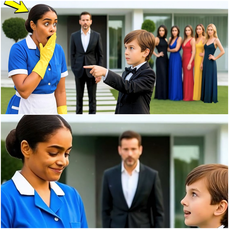 MILIONรRIO PEDIU PARA O FILHO ESCOLHER UMA NOVA MรE ENTRE AS 5 RICAS… MAS ELE ESCOLHEU A FAXINEIRA