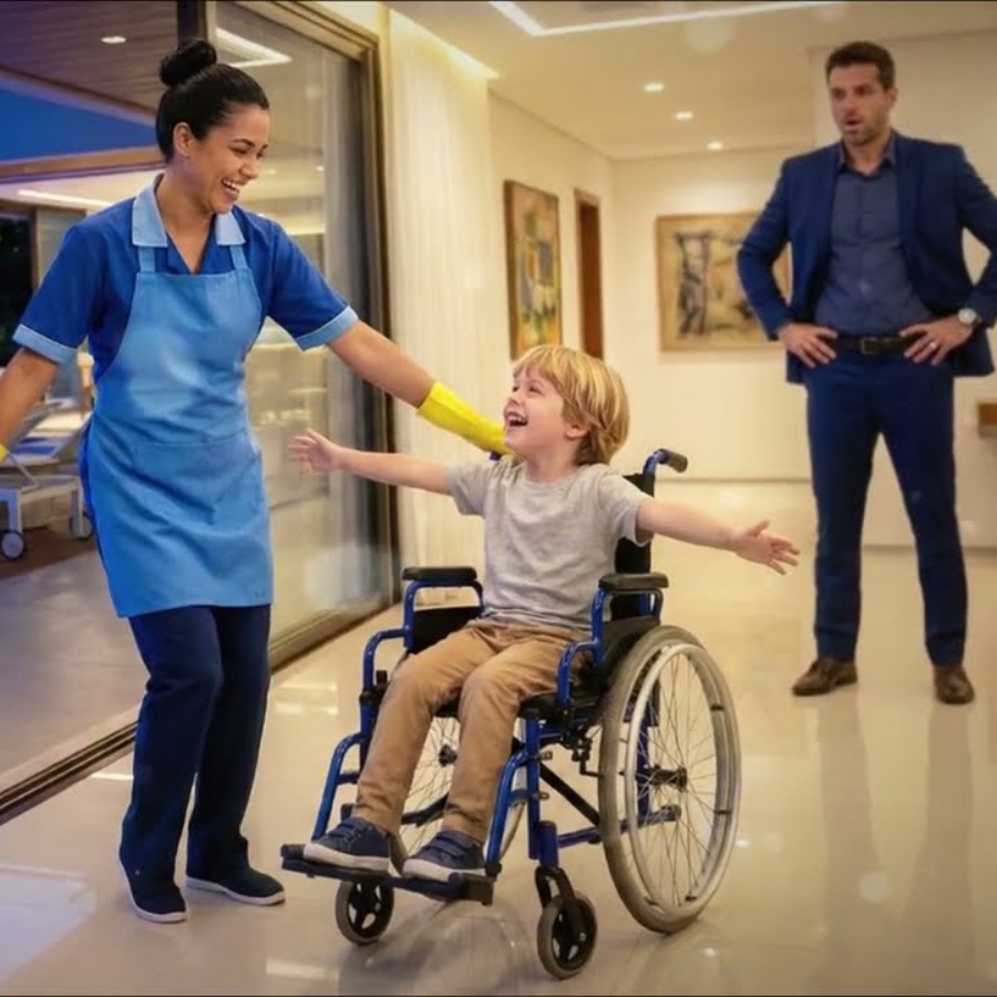 Milionário flagra a Babá Pobre dançando com seu Filho na cadeira de rodas — o que ele fez depois…