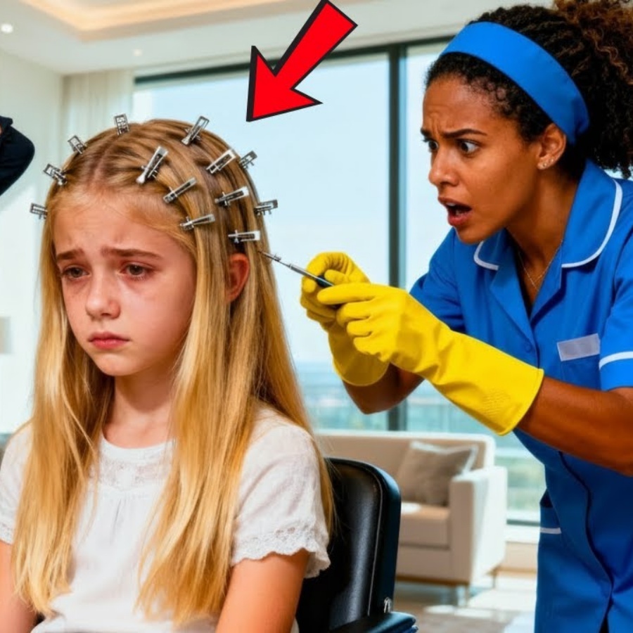 A filha do milionário sofria em silêncio…até que a nova faxineira tirou algo terrível da cabeça dela
