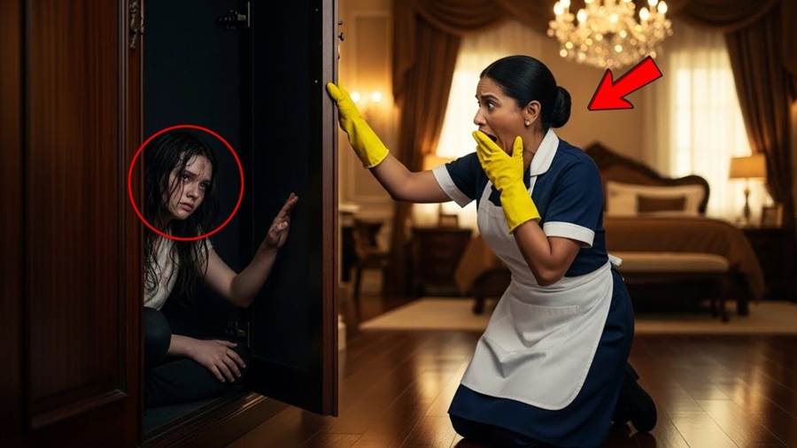 EMPREGADA OUVIU GEMIDOS no ARMÁRIO SECRETO na FESTA DO MILIONÁRIO — O que ela viu DESTRUIU…