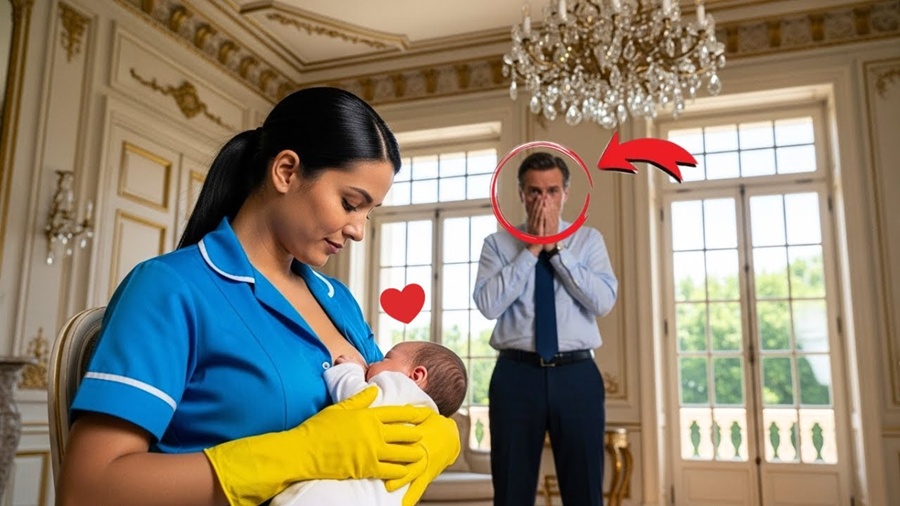 O bebê do Milionário não comia nada. A Faxineira lhe deu leite materno e o salvou