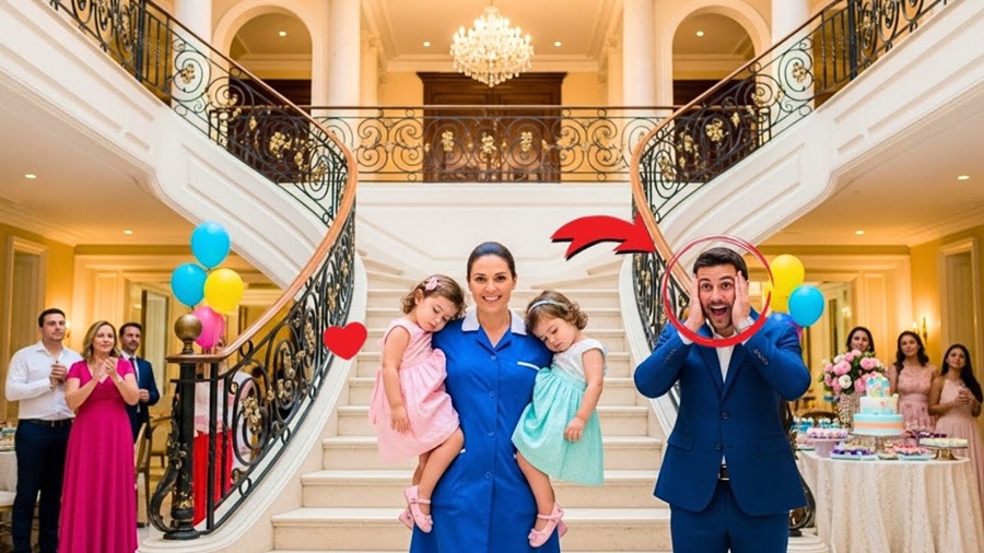 AS FILHAS DO EMPRESÁRIO VIÚVO NÃO PARAVAM DE CHORAR NO ANIVESÁRIO… ATÉ QUE A BABÁ FEZ O IMPOSSÍVEL