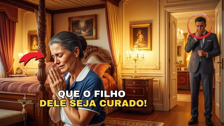 MILIONÁRIO FLAGRA BABÁ POBRE REZANDO PARA CURAR O FILHO CEGO DELE… E DECIDE FAZER O IMPOSSÍVEL!