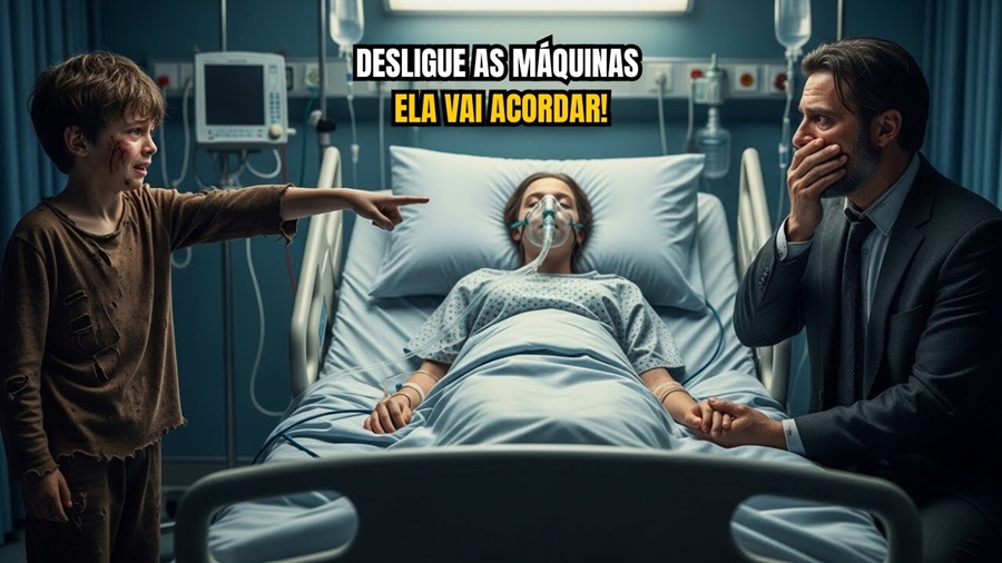 O MENINO SEM-TETO DISSE AO MILIONÁRIO: “DESLIGUE AS MÁQUINAS AGORA, SUA FILHA VAI ACORDAR!”