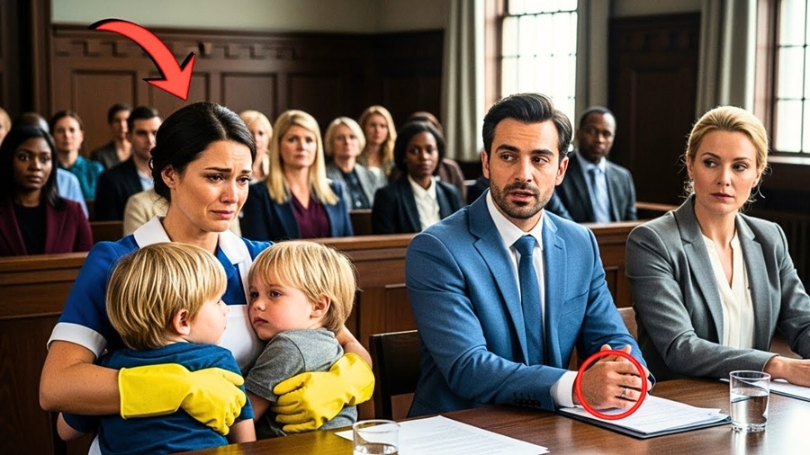 Babá acusada por Milionário foi a julgamento sozinha — até que seus Filhos Gêmeos apareceram