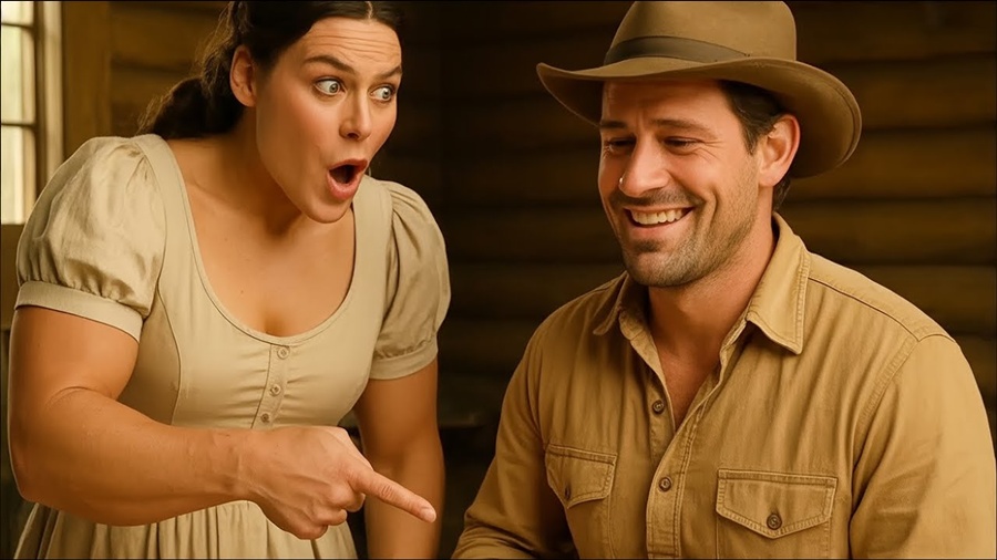 “Espera… Vai Colocar ISSO Em Mim?” — A Noiva Gigante Travou, Mas O Caubói…