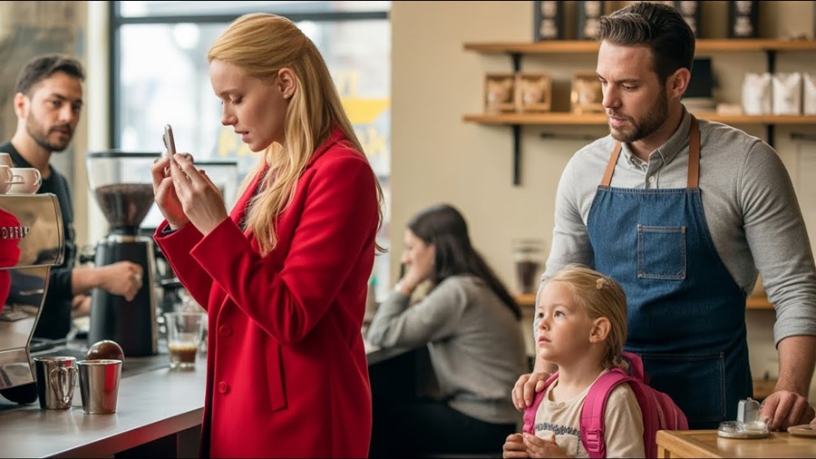 Mulher Surda Luta Para Pedir Café — Pai Solteiro Sinaliza E Ilumina Seu Sorriso