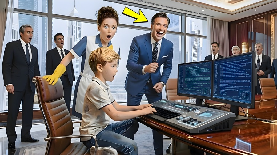 “EU POSSO CONSERTAR ISSO” — O MILIONÁRIO RIU, MAS O FILHO DA FAXINEIRA RESOLVEU EM SEGUNDOS