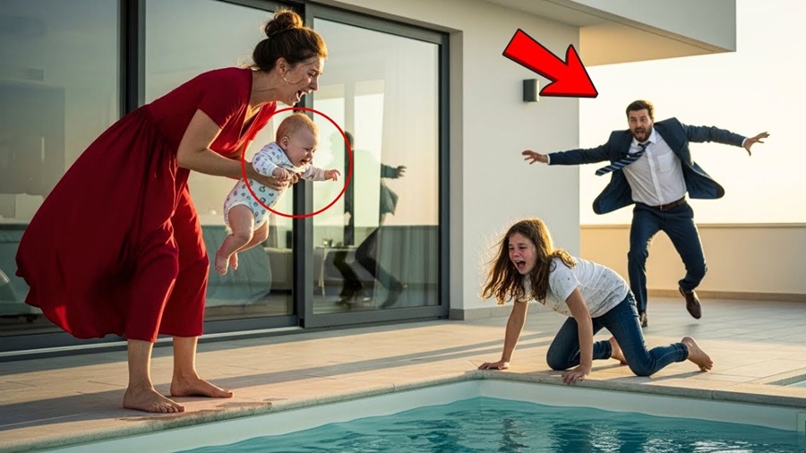 MILIONÁRIO vê NOIVA TOCANDO bebê na piscina… GRITO da MENINA de 9 anos mudou TUDO