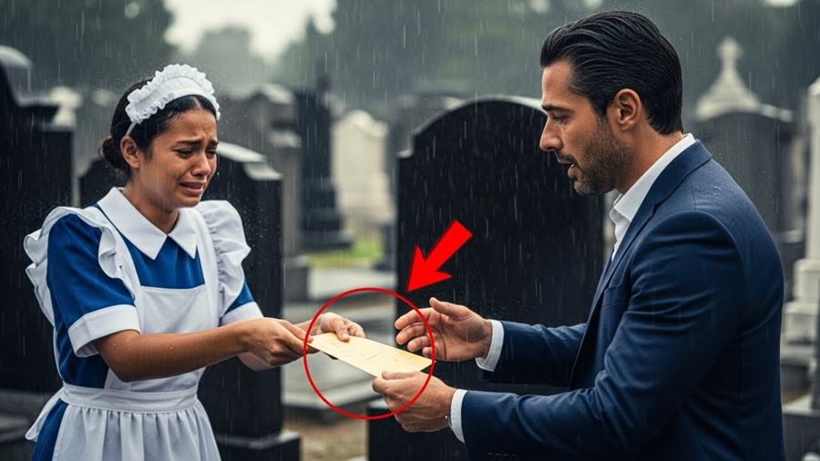 EMPREGADA no TÚMULO: “Seu FILHO me deu esta CARTA antes de MORRER” — BILIONÁRIO FICOU EM CHOQUE