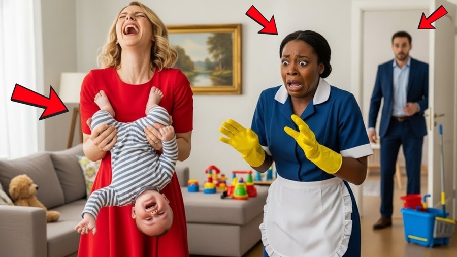 💥Multimilionário instala câmera para pegar funcionária — mas sua noiva faz algo chocante com o bebê