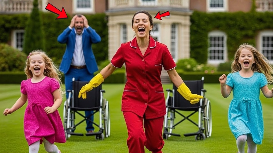 💥“O milionário fica paralisado ao ver a babá pobre com os gêmeos na cadeira… e tudo muda”