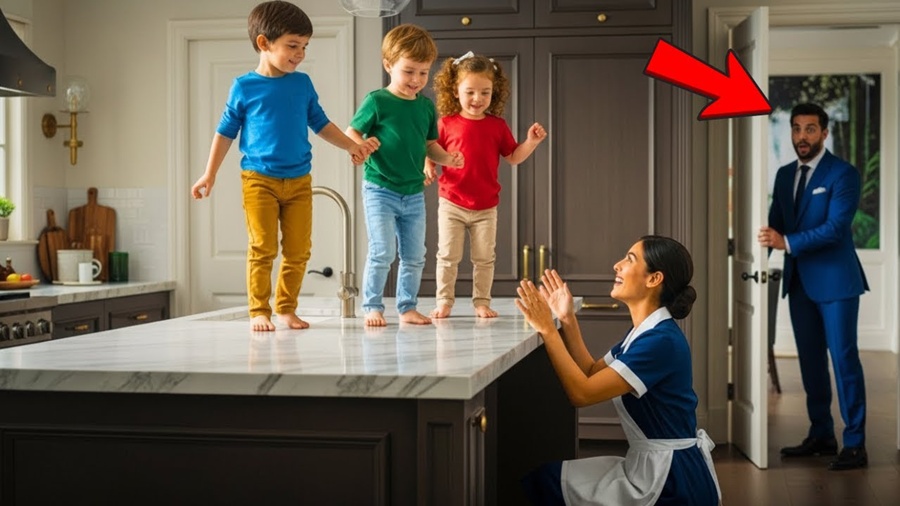 “TRIGÉMEOS DO MILIONÁRIO NÃO ANDAVAM — ATÉ QUE A EMPREGADA FEZ O IMPENSÁVEL”