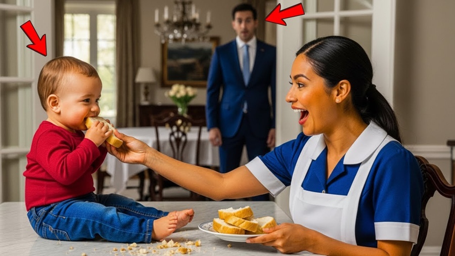 💥O BEBÊ DO MILIONÁRIO NÃO COMIA HÁ DIAS… ATÉ QUE A FAXINEIRA FEZ O IMPOSSÍVEL