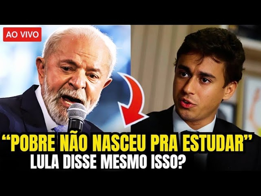 🔴”POBRE NASCEU PRA TRABALHAR, NÃO PRA ESTUDAR” – NIKOLAS FERREIRA ANALISA DISCURSO POLÊMICO DE LULA!