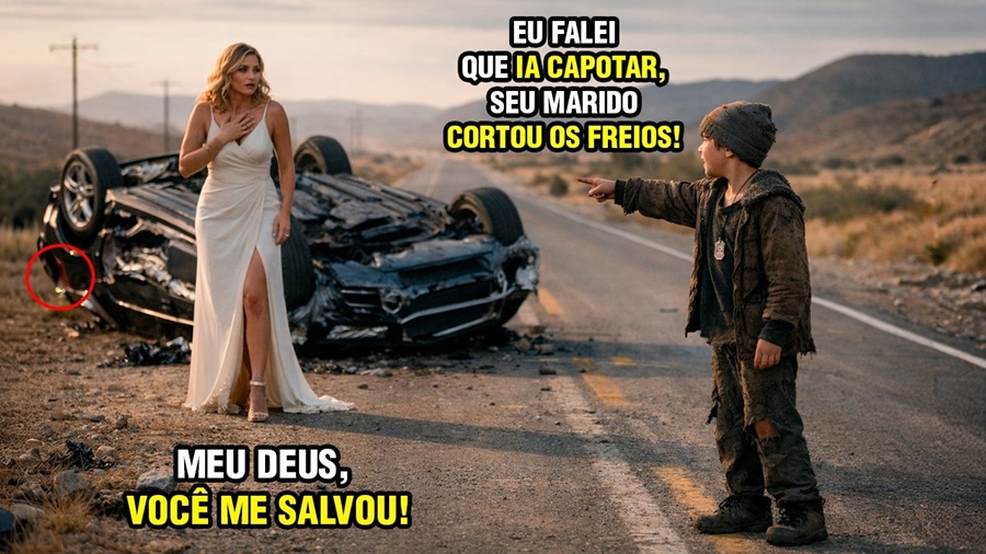 Menino de Rua SALVA Bilionária SEGUNDOS Antes de seu carro CAPOTAR. Então ela nota 1 DETALHE nele!