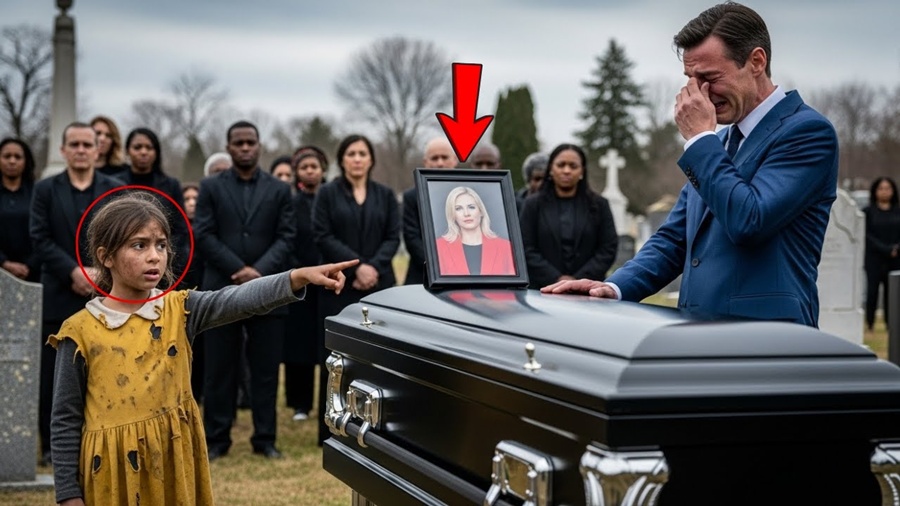 MENINA POBRE GRITA NO FUNERAL DA ESPOSA DO MILIONÁRIO…”ESSE CAIXÃO É FALSO, ELA NÃO ESTÁ MORTA”
