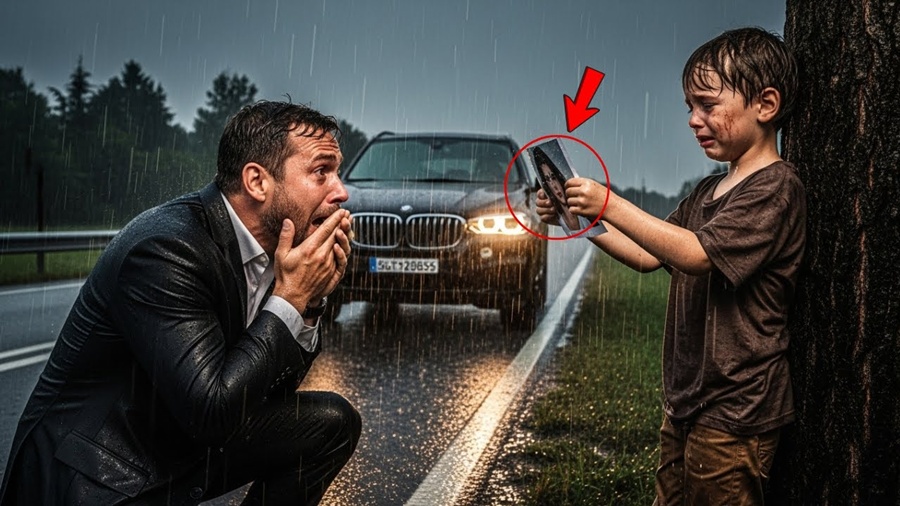 MILIONÁRIO encontra MENINO encharcado na CHUVA — a FOTO em suas mãos fez seu mundo PARAR