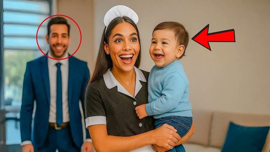 O FILHO DO EMPRESÁRIO VIÚVO CHORAVA SEM PARAR – ATÉ QUE A EMPREGADA O PEGOU NOS BRAÇOS E SORRIU!