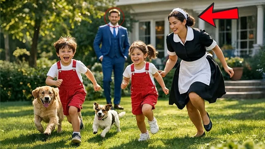 OS FILHOS DO EMPRESÁRIO VIÚVO SÓ SORRIAM COM A EMPREGADA… ATÉ ELE DESCOBRIR O MOTIVO!