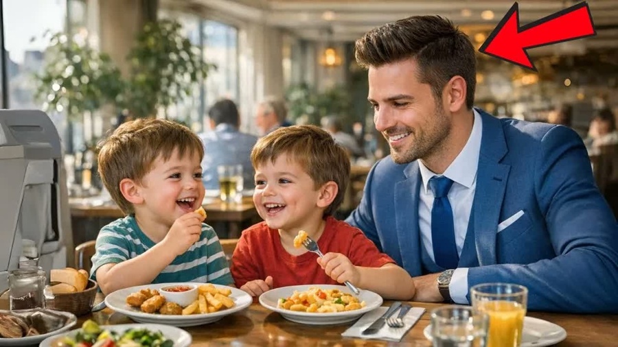 APÓS ANOS, EMPRESÁRIO VIÚVO SAI COM OS FILHOS PARA ALMOÇAR… E O MOTIVO CHOCOU A TODOS!