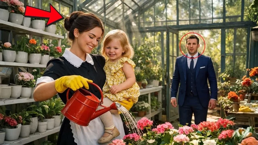 EMPRESÁRIO VOLTA MAIS CEDO… E FICA SURPRESO AO VER A EMPREGADA REGANDO FLORES COM SUA FILHA!