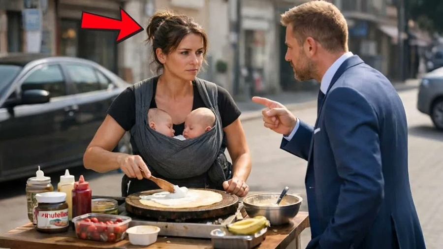 EMPRESÁRIO VIÚVO ENCONTRA A EX-EMPREGADA GRÁVIDA QUE PEDIU DEMISSÃO VENDENDO CREPES COM OS BEBÊS!