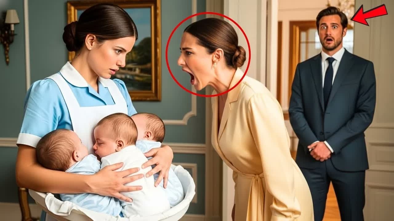 MILIONÁRIO VIÚVO SE ESCONDEU PARA TESTAR A NAMORADA COM OS TRIGÊMEOS… MAS A FAXINEIRA DESCOBRIU TUDO 