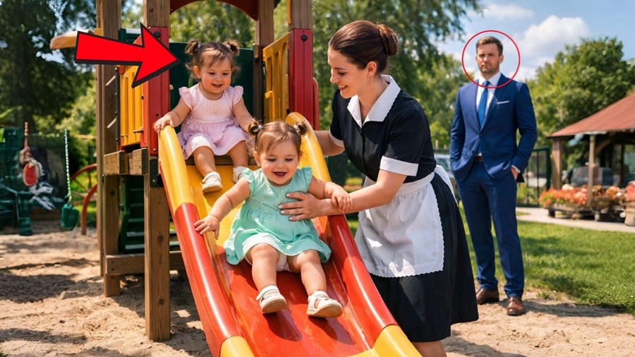 EMPREGADA LEVA AS CRIANÇAS PARA BRINCAR NO PARQUINHO E EMPRESÁRIO SE ENCANTA COM A LINDA CENA!