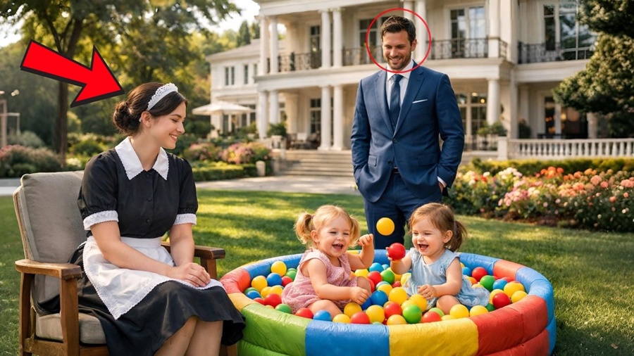 EMPRESÁRIO VIÚVO OBSERVA FILHAS BRINCANDO NO JARDIM….ENQUANTO A EMPREGADA CUIDA DELAS COM CARINHO!