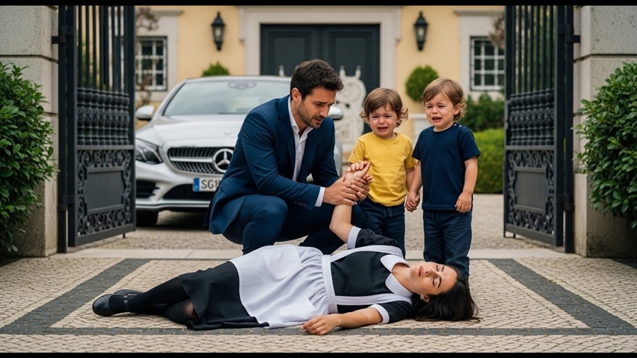 MILIONÁRIO VIÚVO ENCONTRA FAXINEIRA DESMAIADA EM SEU PORTÃO — O QUE OS FILHOS DELA CONTAM MUDA TUDO