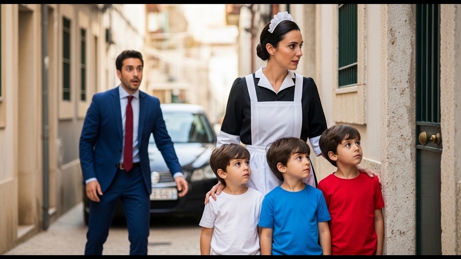 MILIONÁRIO SEGUE A FAXINEIRA QUE LEVA SEUS TRIGÊMEOS PARA UM BECO — O QUE ELE DESCOBRE MUDA TUDO