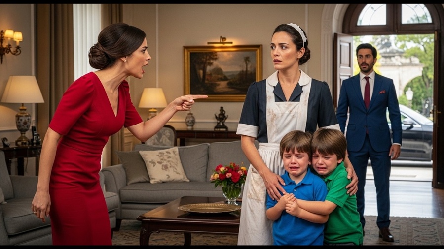 MILIONÁRIO VÊ FAXINEIRA ARRISCANDO TUDO PARA PROTEGER SEUS GÊMEOS — ENTÃO ELE DESCOBRE O MOTIVO