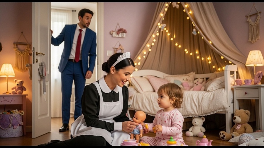 MILIONÁRIO FLAGRANTE A FAXINEIRA NO QUARTO DA FILHA — O QUE ELE DESCOBRIU FEZ ELE CHORAR