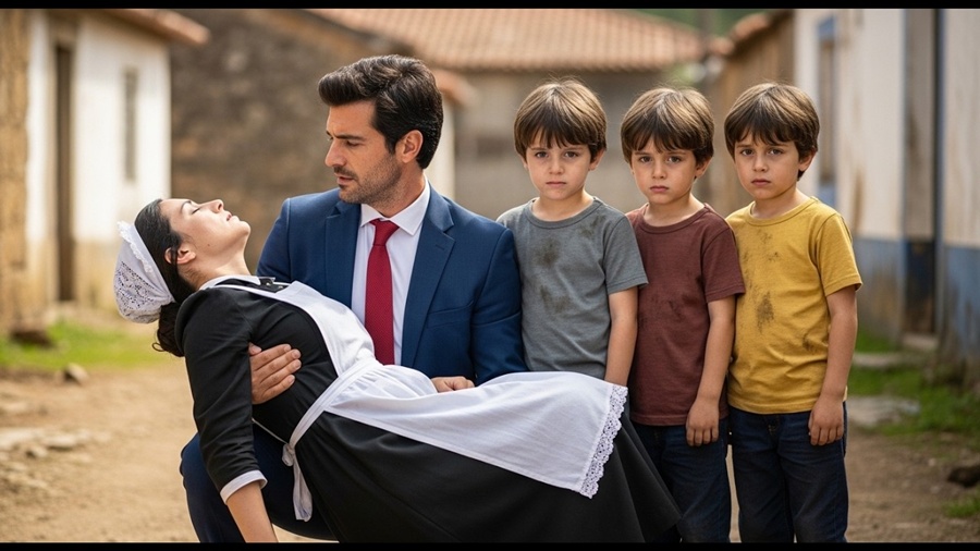 MILIONÁRIO AJUDA FAXINEIRA DESMAIADA EM CASA… MAS AS PALAVRAS DOS FILHOS DELA O DEIXAM SEM REAÇÃO