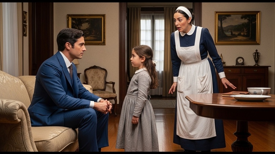 “VOCÊ PODE SER MEU PAI?” FILHA DA FAXINEIRA FAZ PERGUNTA AO MILIONÁRIO — A RESPOSTA DELE MUDA TUDO