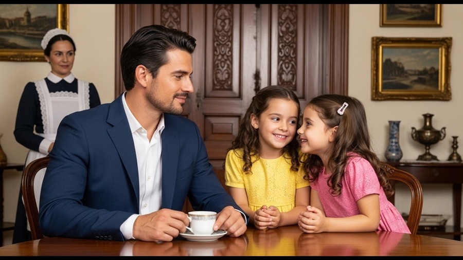 AS GÊMEAS DA FAXINEIRA PEDIRAM AO MILIONÁRIO: “FINJA SER NOSSO PAI” — A RESPOSTA DELE CHOCOU A TODOS