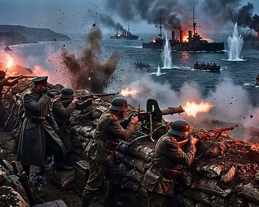 Die Schlacht, in der die Osmanen und Deutschland 300.000 Briten MASSAKRIERTEN | Gallipoli 1915  DD