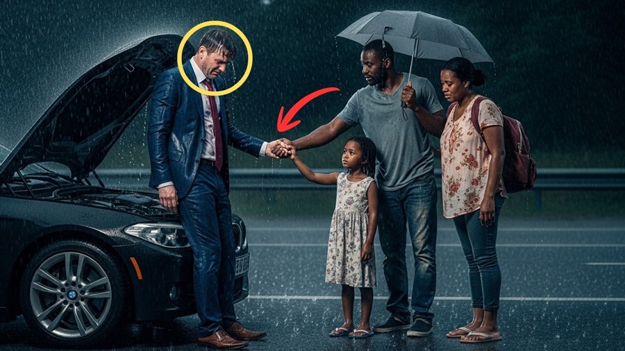 O carro do MILIONÁRIO QUEBRA no meio do TEMPORAL… e uma FAMÍLIA POBRE muda suas vidas para SEMPRE!