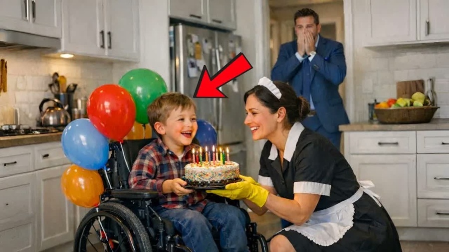 O EMPRESÁRIO VIÚVO DESCOBRIU O QUE A EMPREGADA FAZIA COM SEU FILHO NA CADEIRA DE RODAS… E CHOROU!