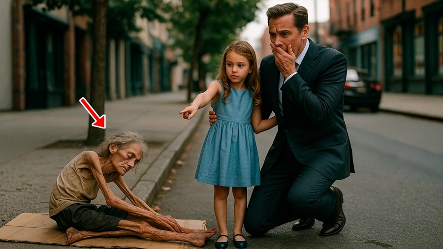 “ESSA NÃO É A VOVÓ QUE FALECEU?”, Perguntou filha de Milionário ao notar DETALHE em senhora de rua!