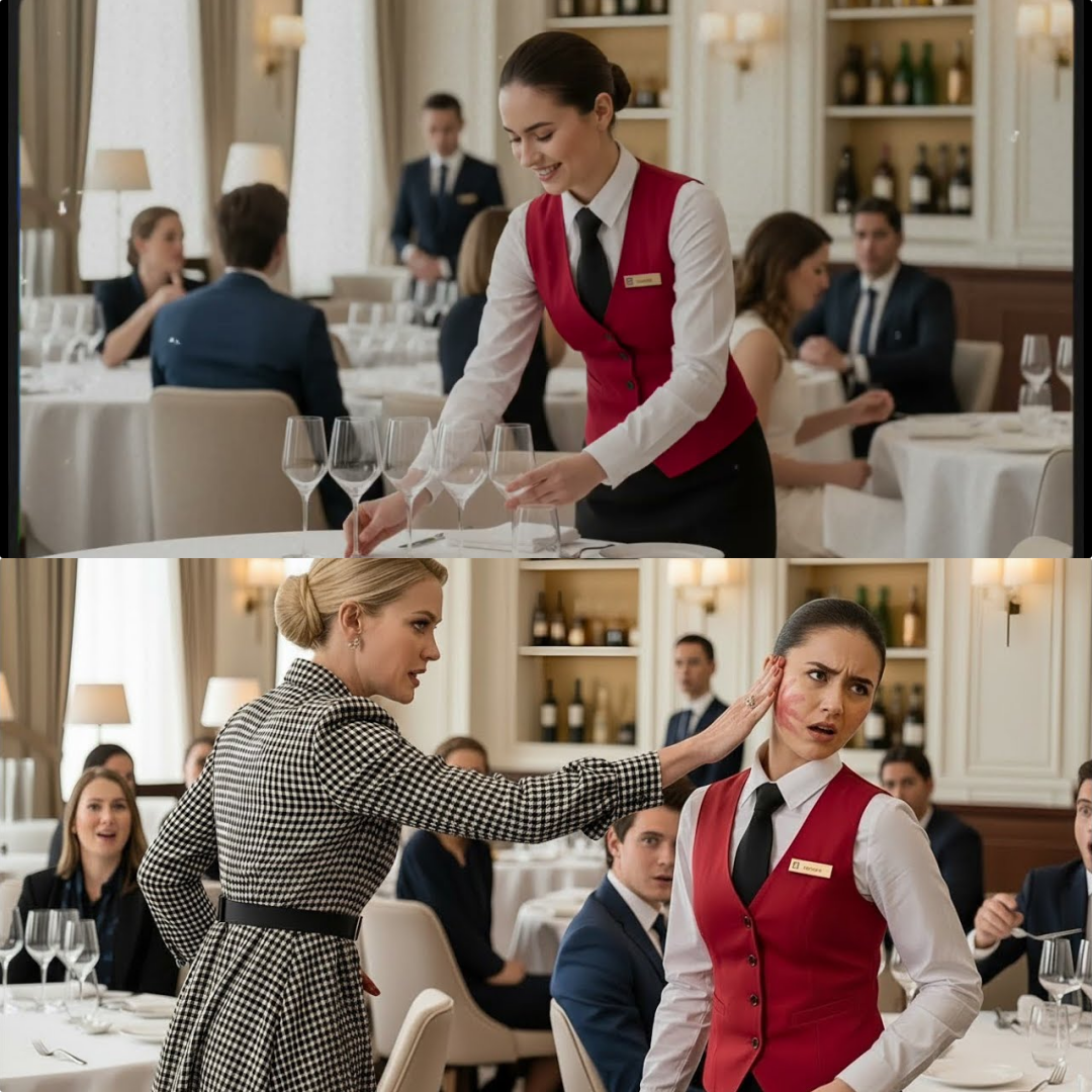 Die Verlobte des Milliardärs ohrfeigte die Kellnerin – was folgte, ließ das Restaurant erstarren!
