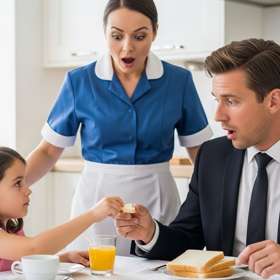 ‘POSSO COMER SEU PÃO?’ — A FILHA DA FAXINEIRA PASSAVA FOME, E A RESPOSTA DO PATRÃO DOEU