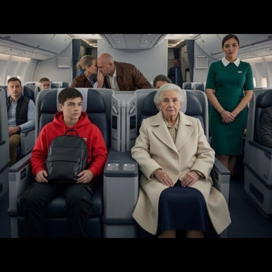 Im Flugzeug verspottet ihr Enkel erstarrte
