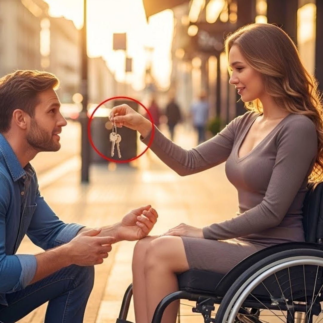 „Alleinerziehender Vater hilft Frau im Rollstuhl über die Straße – sie gibt ihm Schlüssel zur Villa“