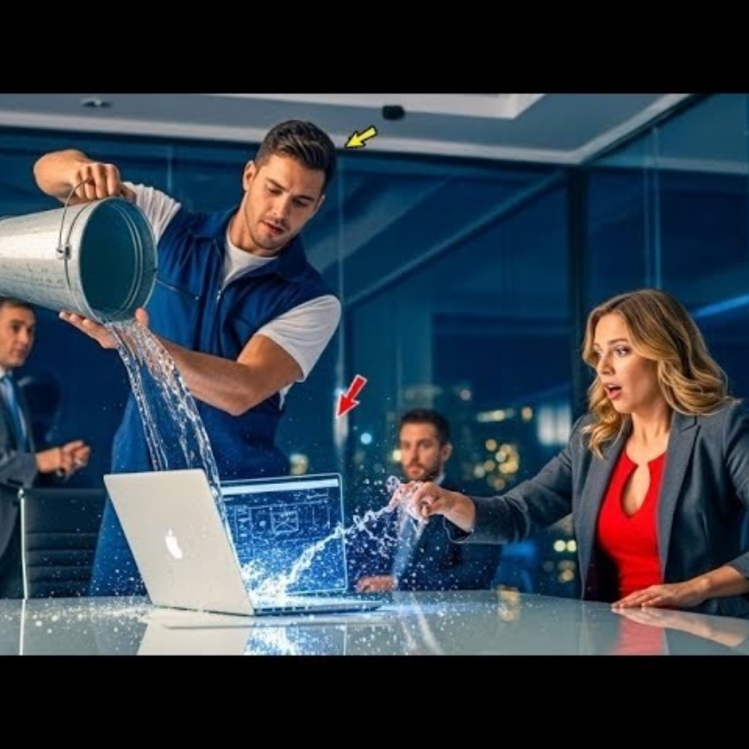 Alleinerziehender Vater kippt Wasser auf Laptop der Chefin–dann sieht sie, was wirklich passiert ist